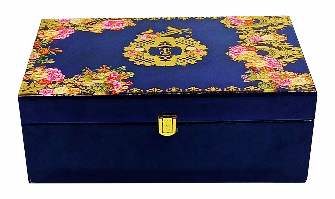 Royal Blue Ultra Premium Floral Design in Scodix-KNKUP032-King of Cards