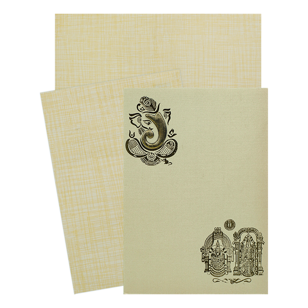 Yellow Balaji Padmavathi Invitation Card-KNPP710C