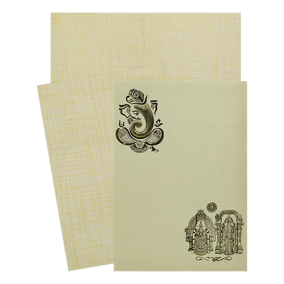 Yellow Balaji Padmavathi Invitation Card-KNPP710C