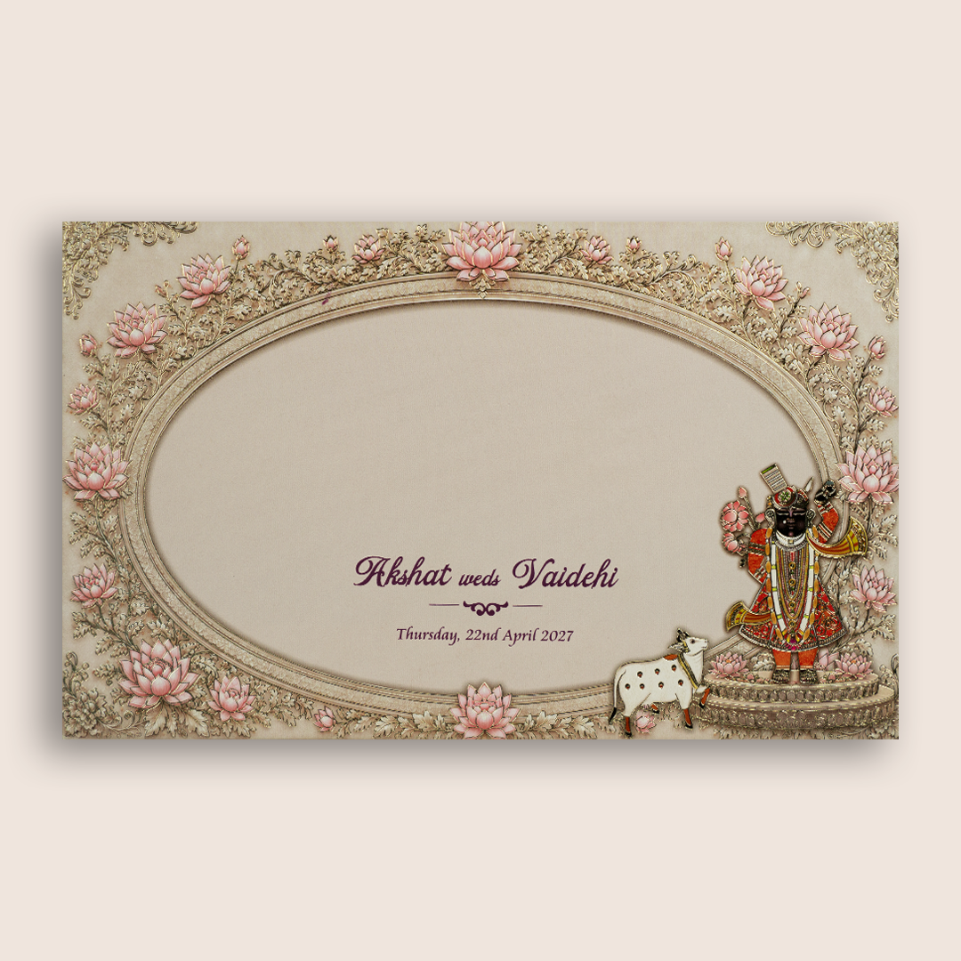 Ivory Lord Shrinathji Palace Invitation Card – KPR07070