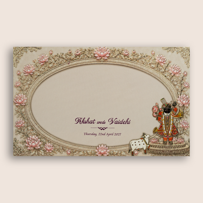 Ivory Lord Shrinathji Palace Invitation Card – KPR07070