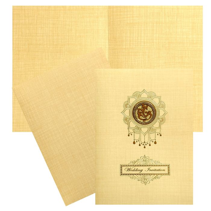 Gold Ganesha Wedding Card-King of Cards