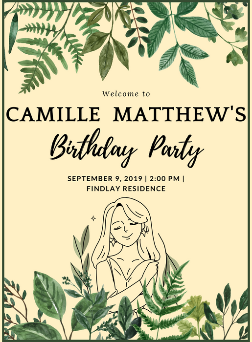 Beige Leaf Birthday cards for her-King of Cards