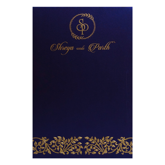 Royal Blue Single Wedding Card-King of Cards