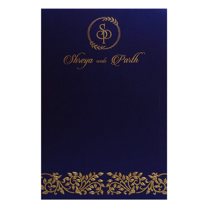 Royal Blue Single Wedding Card-King of Cards