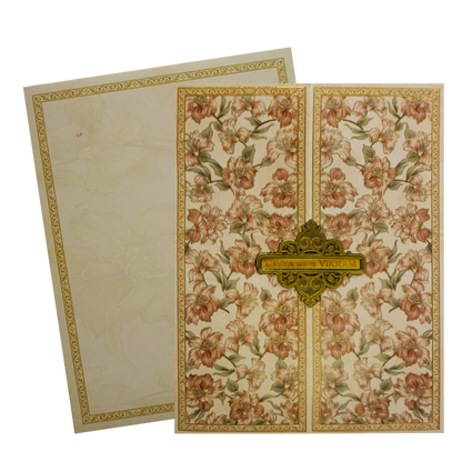 Coral Floral Wedding Card-King of Cards