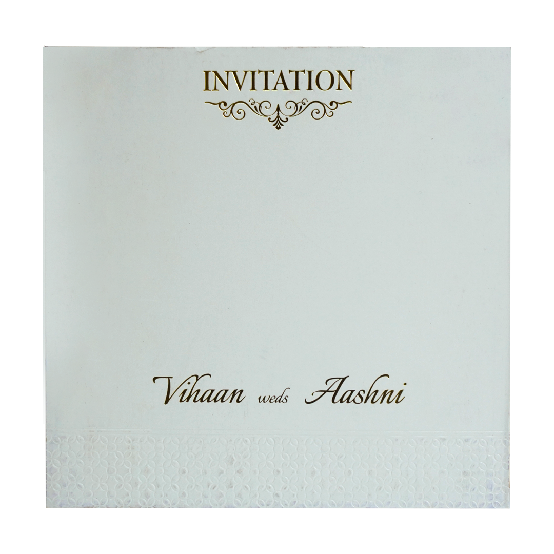 White Textured Wedding Card-King of Cards