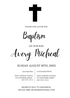 Black Cross Baptism Ceremony Invitation-AABAP001