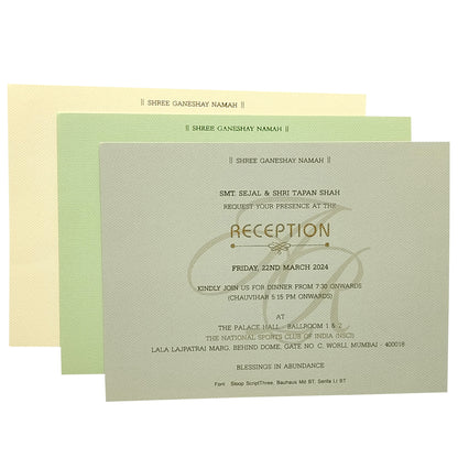 Grey Peacock Padded Invitation Card-King of Cards