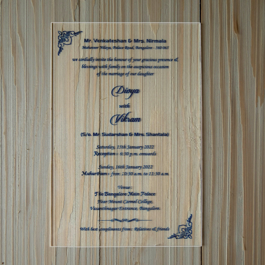 White Acrylic Material Wedding Invitation Card-King of Cards