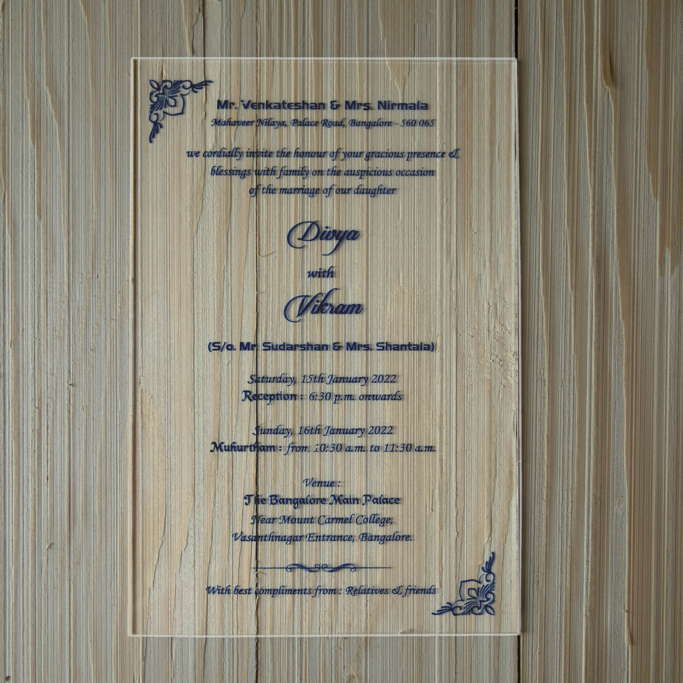 White Acrylic Material Wedding Invitation Card-King of Cards