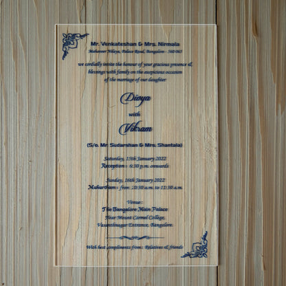 White Acrylic Material Wedding Invitation Card-King of Cards