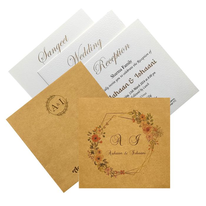 Brown Floral Invitation card-King of Cards