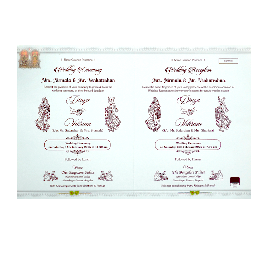 White Jumbo Balaji Padmavathi With Dohli Baraat Fictional Print-KNK4331