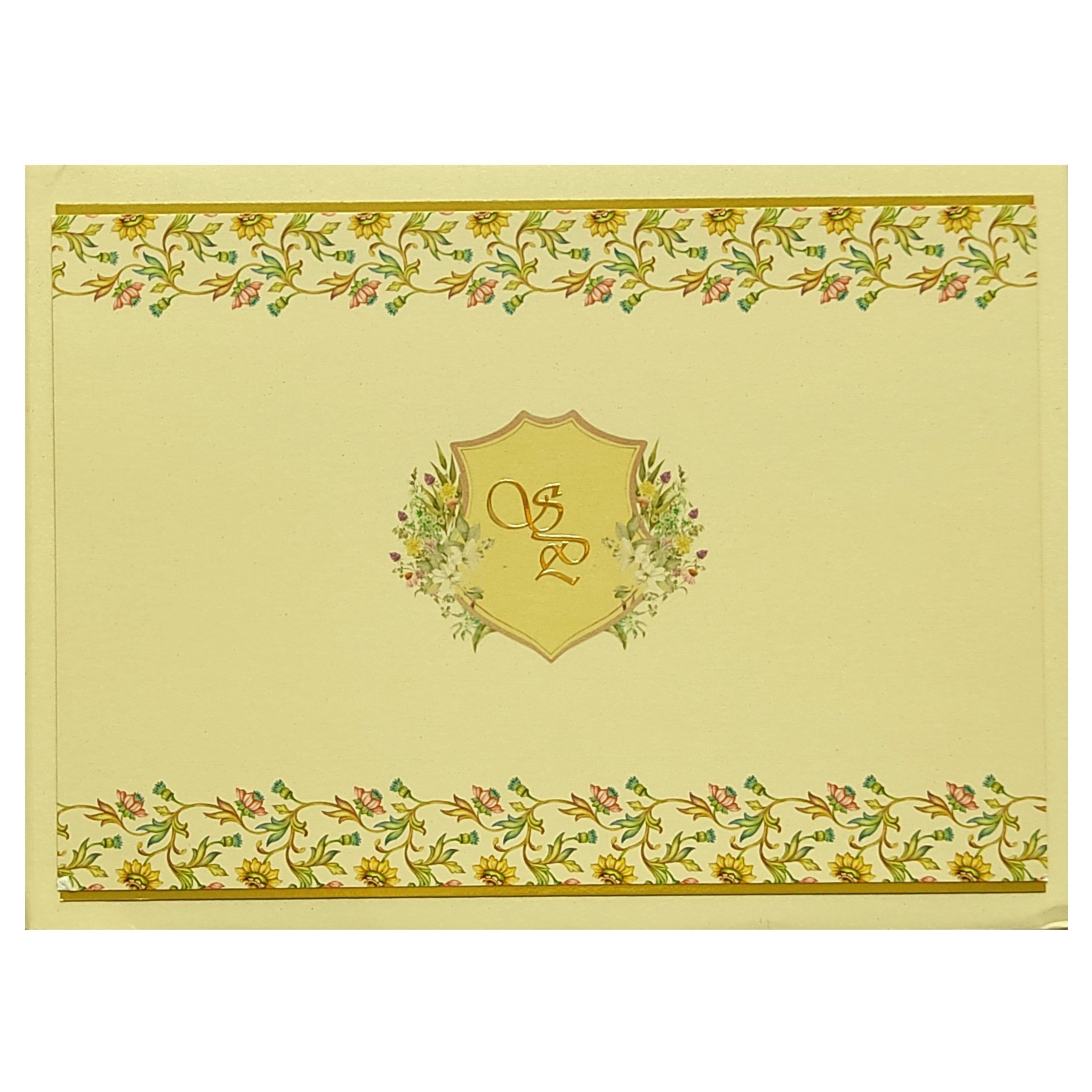 Sandal Floral Padded Invitation Card-King of Cards