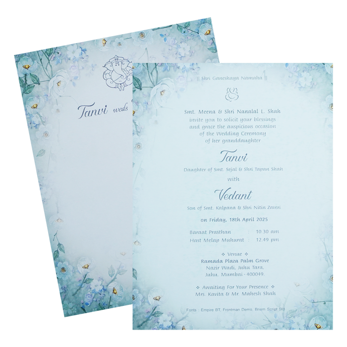 Soft Green Single Sheet Invitation-King of Cards
