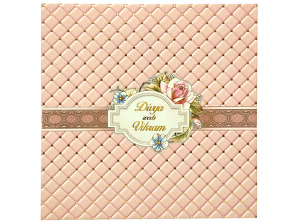 Pink Embossed Designer Padding Invitation Card-KNPO01LP-King of Cards