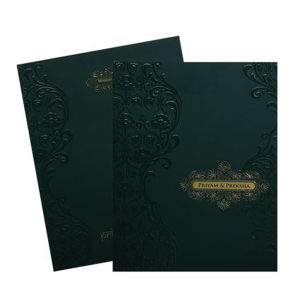 Dark Green Floral Marriage Card-King of Cards