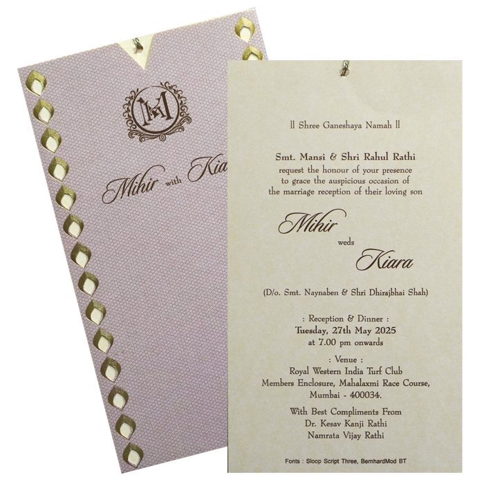 Beige Pale Pink Wedding Card-King of Cards