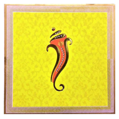 Yellow Ganesha Invitation Card-KNKZ0675