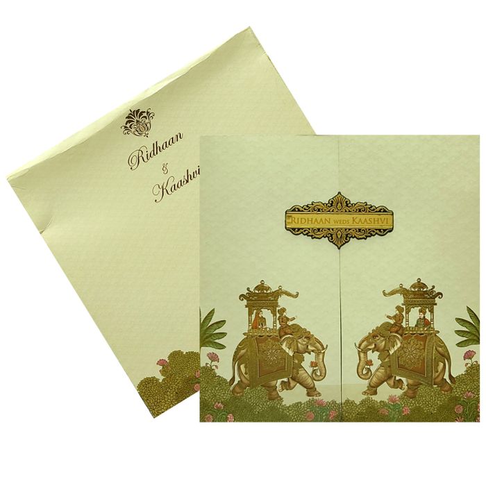 Beige Light Green Invitation Card-King of Cards