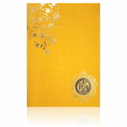 Orange Classic Paper Print Colourful Floral Invitation Card-KNCM809O