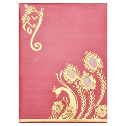 Red Peacock Gold Foiling Invitation