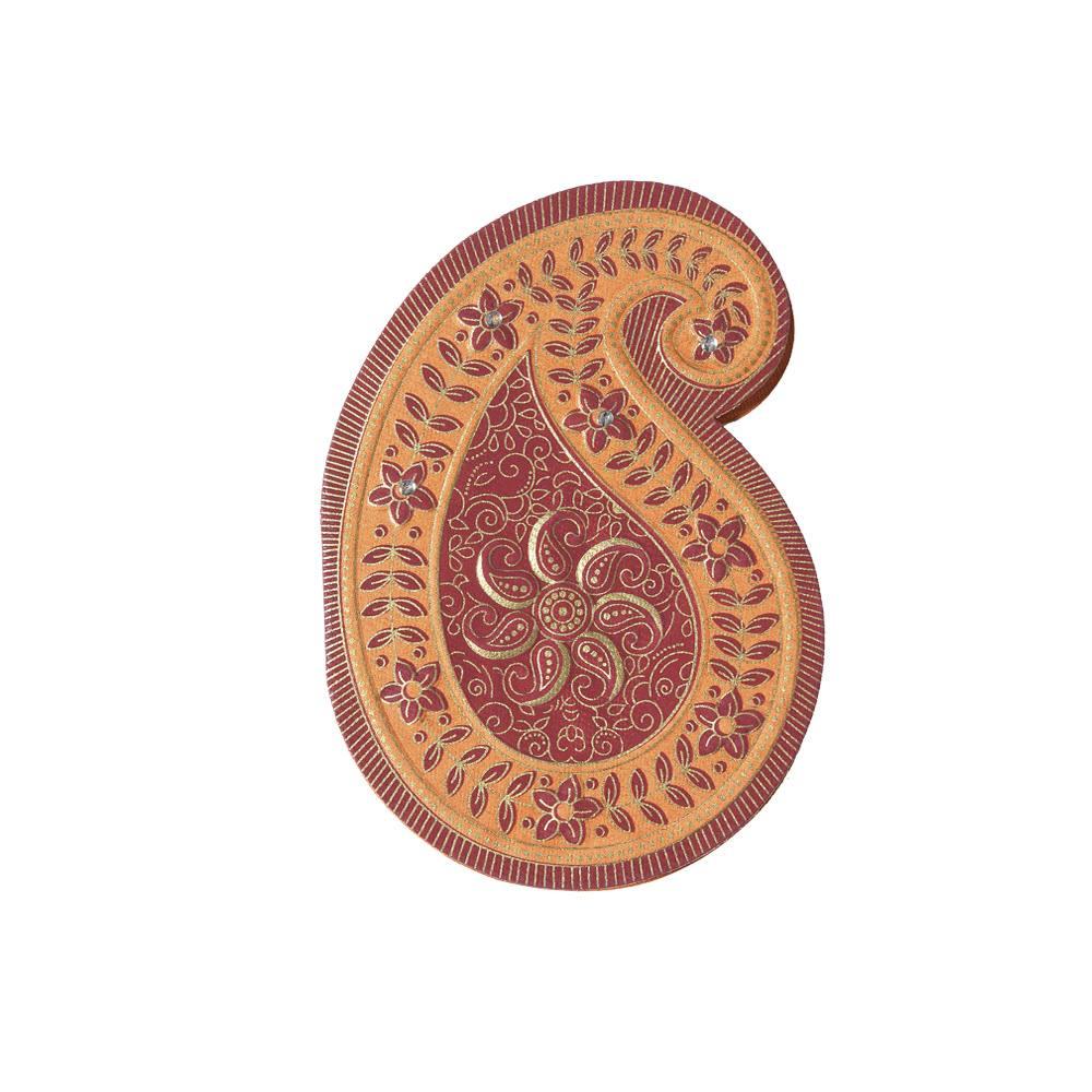 Paisley Designed Personal Wedding Invitation Card -KNK1397