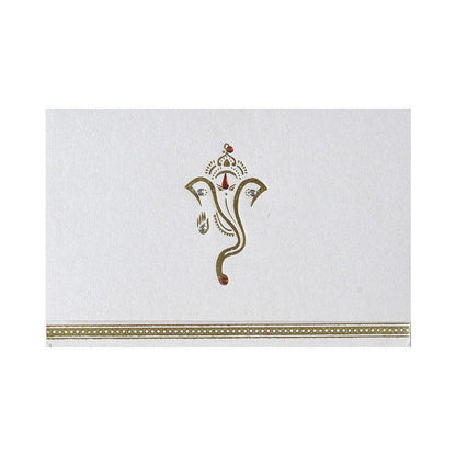 Invitation Card - Golden Designer Gajanan Hindu Invitation Card-KNK1460