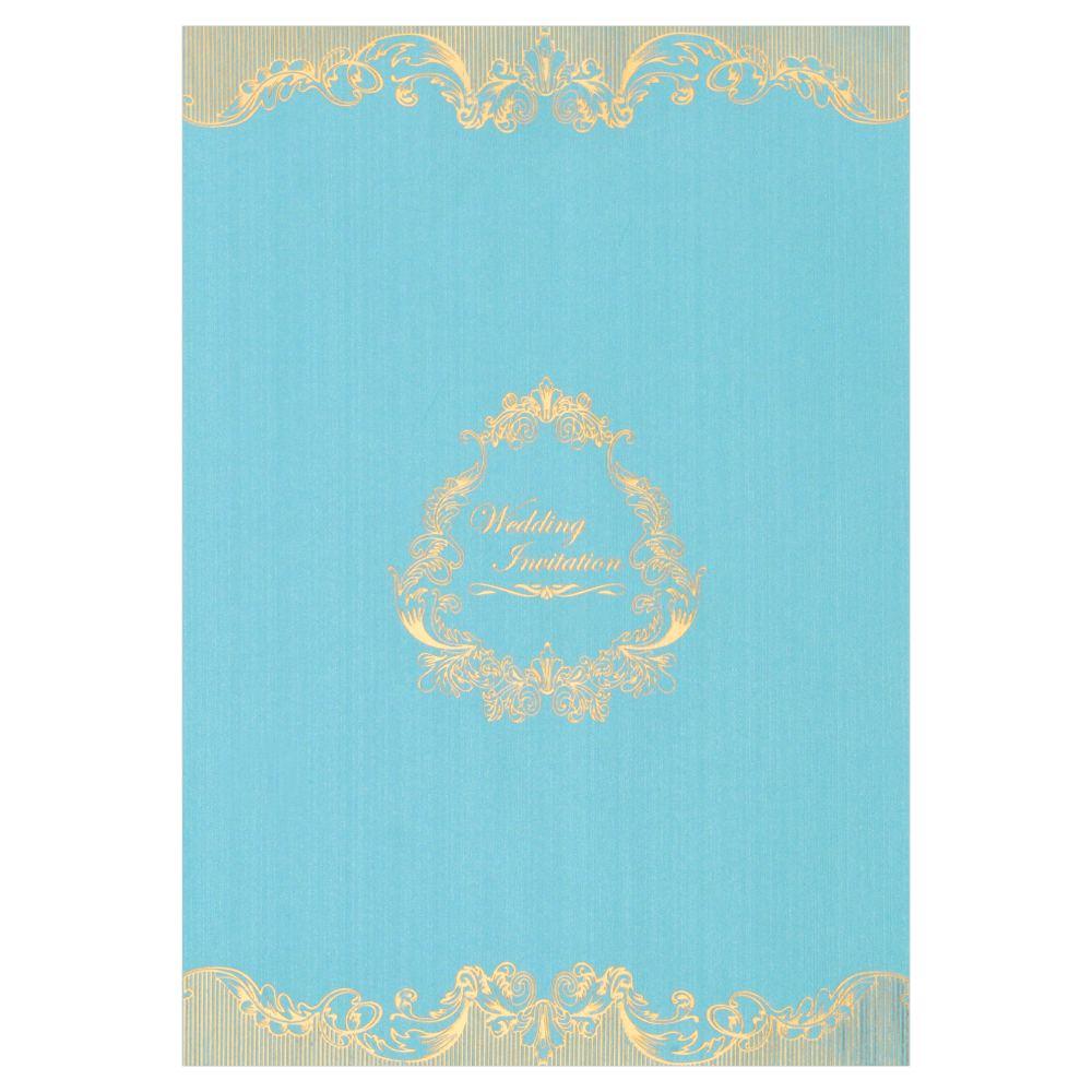 Blue Floral Wedding Invitation Card