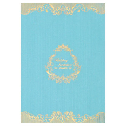 Blue Floral Wedding Invitation Card