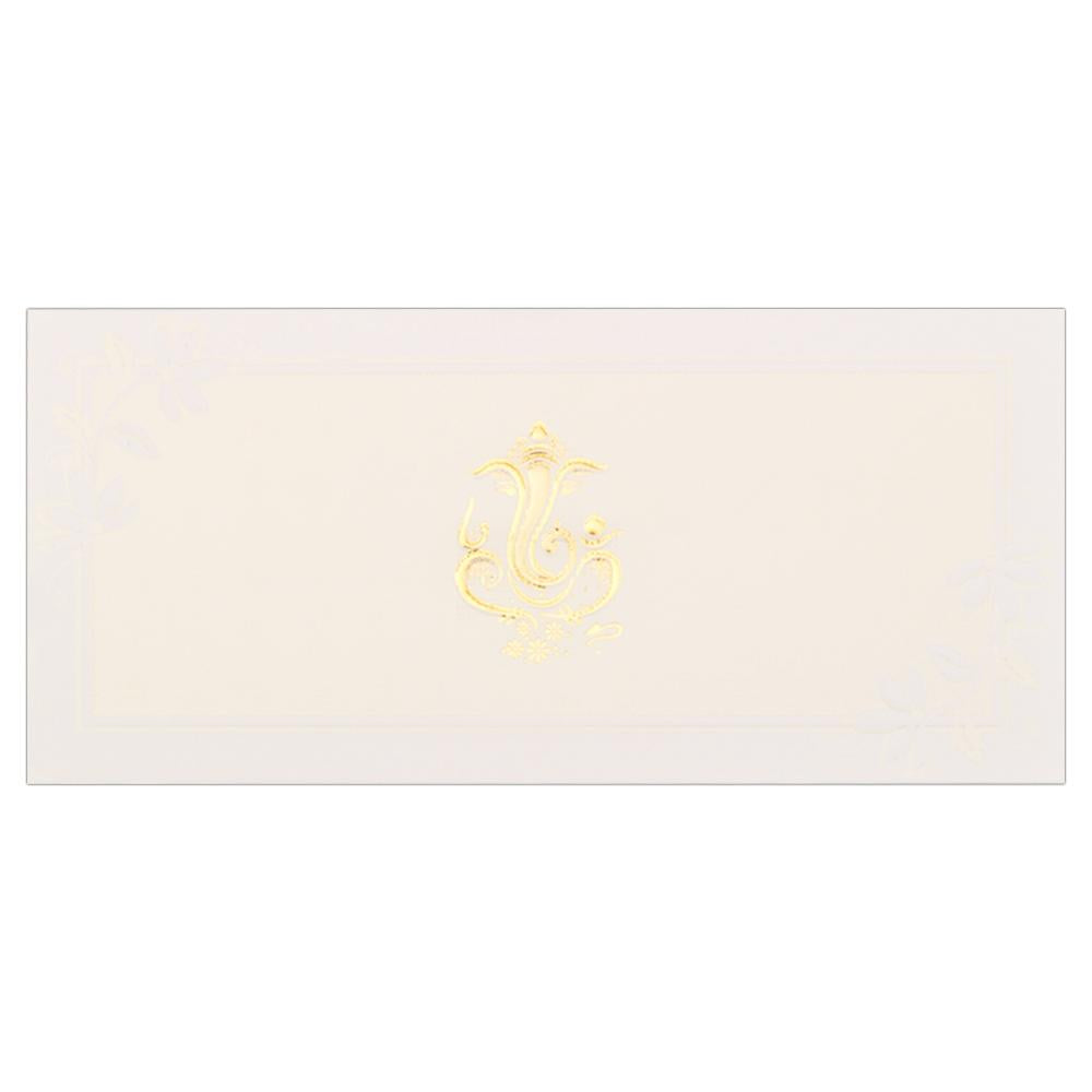 White Screen Ganesha Invitation Card-Knk1552