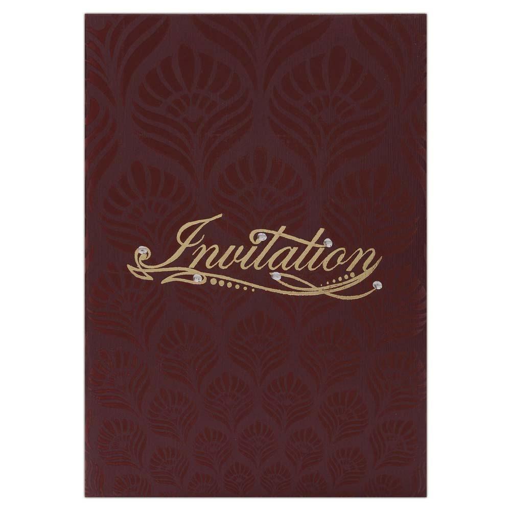 Invitation Card - Eye Catching &amp; Appealing Metallic Brown Invitation Card-KNK1619