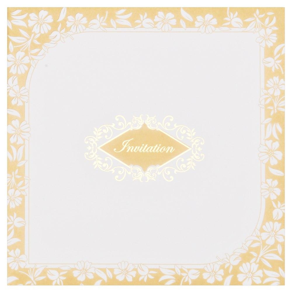 Gold Floral Wedding Invitation Card-KNK1652