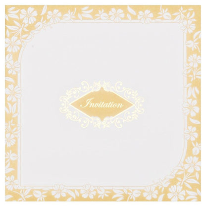 Gold Floral Wedding Invitation Card-KNK1652