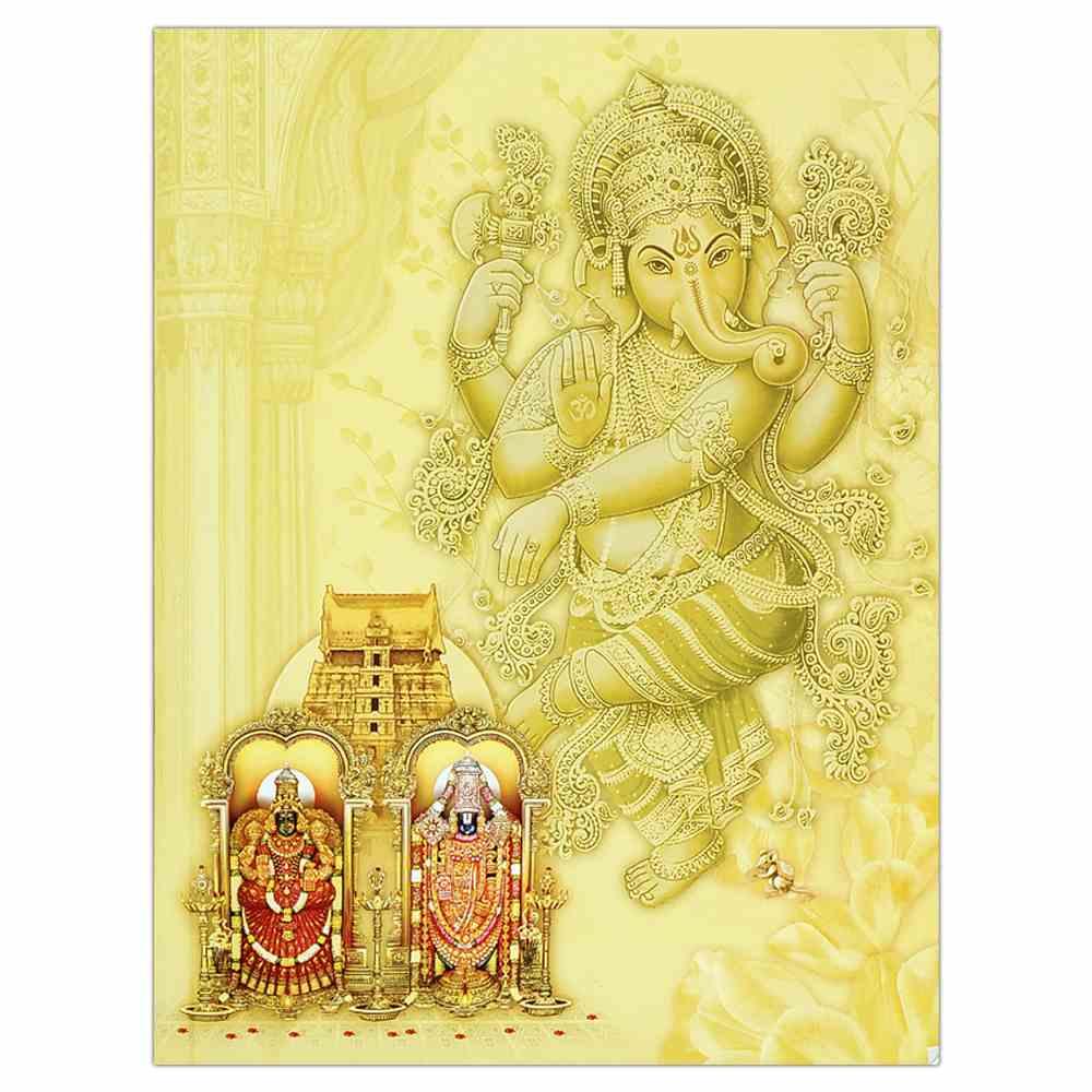 Classic Ganesha Balaji Padmavathi Invitation Card-KNK1667