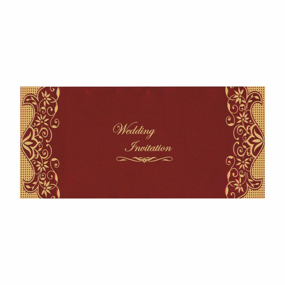 Maroon Wedding Invitation Card-KNK1718