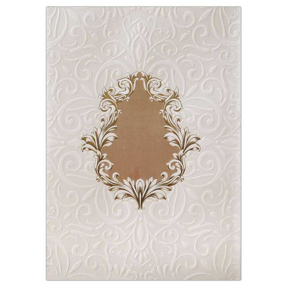 Invitation Card - Contemporary and classy Card in white and gold-KNK1764