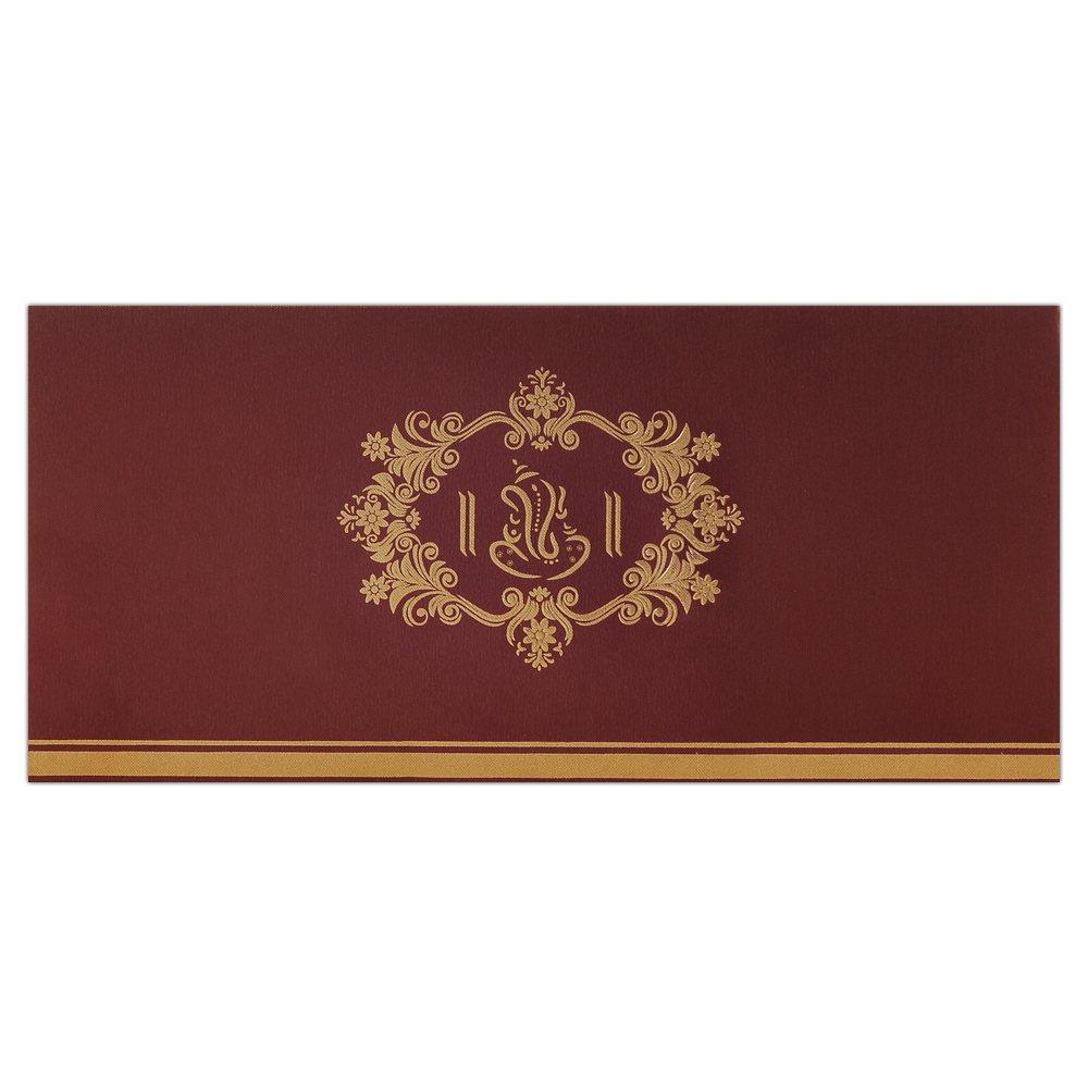Maroon Ganesha Personal Invitation Card-KNK1815