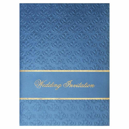 Blue Embossed Invitation Card