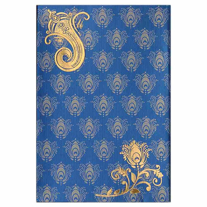 Invitation Card - Small Metallic Blue Wedding Card-KNK1878
