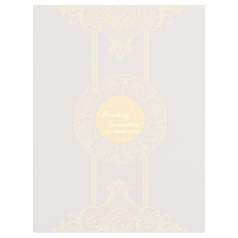 White Wedding Invitation With Double Folded Insert-KNK1892