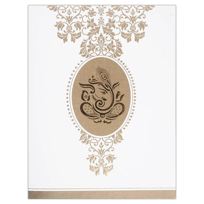 Invitation Card - The Pure Divinity Hindu Ganesha Card in White-KNK1961