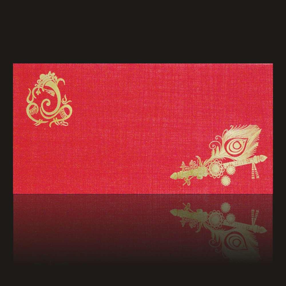 Red Peacock Invitation Card