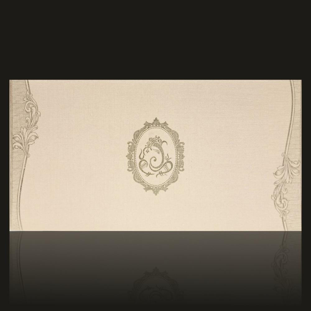 Cream Ganesha Invitation Card