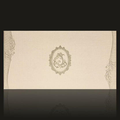 Cream Ganesha Invitation Card