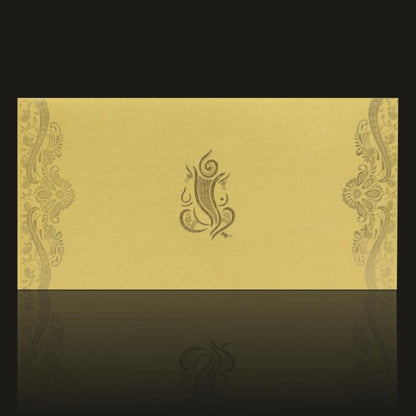Elegant Flower Cream Color Wedding Card