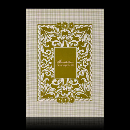 Green Shading Flowers With White Shading Wedding Card - KNK2063