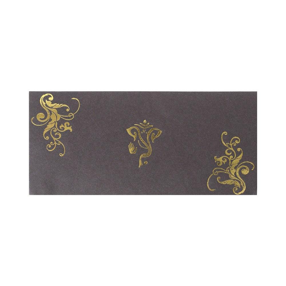 Golden Varaprada Ganesha Designer Personal Wedding Invitation Card-KNK2097