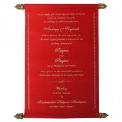 Red Scroll Invitation Card-King of Cards